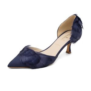 Something Bleu Sophia Feather d'Orsay Pump in Navy